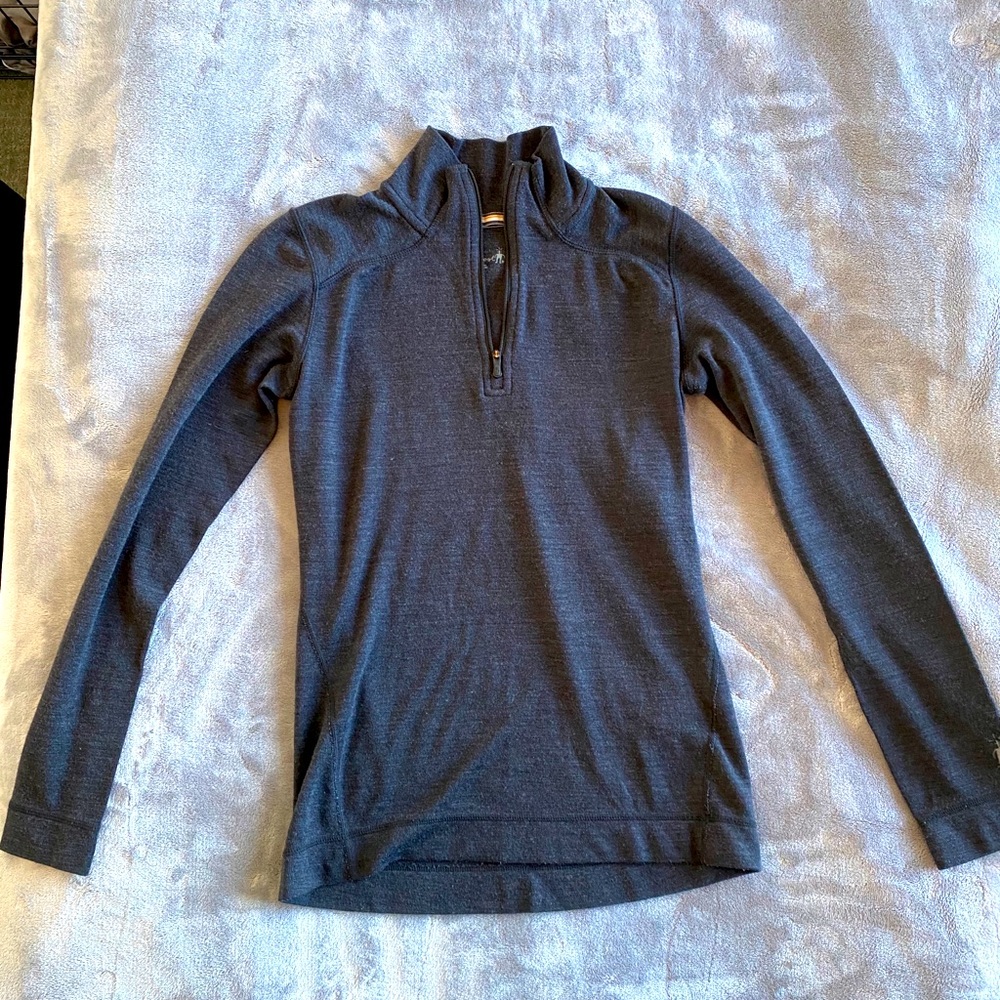 Grey Smartwool Quarter Zip base layer
